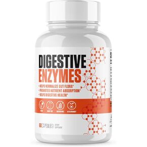 Digestive Enzymes Extra Strength 5X | #1 New Digestive Enzyme Supplement to Help Gut Flora, Healthy Digestion, Nutrient Absorption and Mood Support | Fast Acting Vegan & Non-GMO - 60 Servings