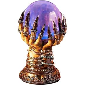 Halloween Crystal Ball Decoration Halloween Glowing Crystal Ball Witch Crystal Ball Decor Fortune Telling Crystal Ball Halloween Desktop Ornaments for Halloween Living Room Decor