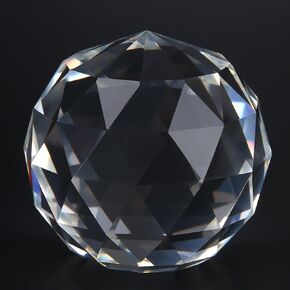 1Pc 60/80mm Crystal Glass Ball Clear Cut K9 Crystal Prisms Glass Ball Decor for Home, Restaurant, Hotel, etc.(60MM/2.36in)