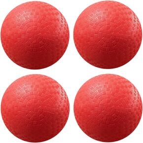 AppleRound 8.5-inch Dodgeball Playground Balls, Pack of 4 Balls with 1 Pump, Official Size for Dodge Ball, Handball, Camps and Schools