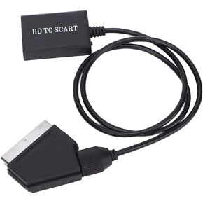 HDMI to SCART Converter, HD Digital Video HDMI to Analog Video and L/R Audio Adapter Support DVI, for CRT/VHS/DVD CVBS Play