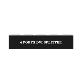 4 Way DVI 1X4 Video Splitter Box Distribution Amplifier 1 in 4 Out Splits 1 Video Signal Copy with US Power Adapter into Multi Monitors Supports Cascade Connection