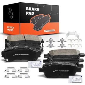 A-Premium Front and Rear Ceramic Disc Brake Pads Set Compatible with Select Ford, Lincoln, Mazda and Mercury Models - Fusion 2006-2012, MKZ 2007-2012, Zephyr 2006, 6 2006-2013, Milan 2006-2011, 8 Pcs