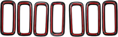 Front Bumper Grill Insert Rings Vent Cover Trim Compatible with Jeep Renegade 2015 2016 2017 2018 Gloss Black (7pcs) in Saudi Arabia