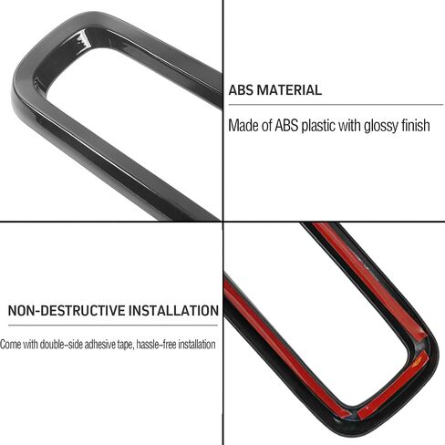 Front Bumper Grill Insert Rings Vent Cover Trim Compatible with Jeep Renegade 2015 2016 2017 2018 Gloss Black (7pcs) in Saudi Arabia