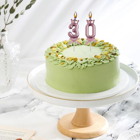 شموع عيد الميلاد الثلاثين، شموع عيد ميلاد عدد 30 عامًا من الذهب الوردي، عدد 30 شمعة للرجال والنساء، ديكورات حفلات أعياد الميلاد، هدايا تزيين الكيك للاحتفال بالذكرى السنوية للزفاف in Kuwait