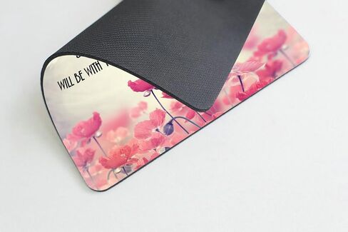 Smooffly Gaming Mouse Pad Custom, Christian Bible Verses Scripture Quotes Joshua-1-9 Pink Flowers Art - Be Strong and Courageous God Be with You in Saudi Arabia