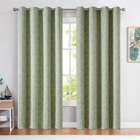 COLLACT 100% Boho Blackout Curtains for Bedroom 63 Inch Length Black on Beige Geometric Stripe Pattern Curtains for Living Room Thermal Insulated Room Darkening Drapes Grommet Window Curtains 2 Panels in Saudi Arabia