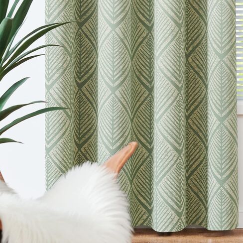 COLLACT 100% Boho Blackout Curtains for Bedroom 63 Inch Length Black on Beige Geometric Stripe Pattern Curtains for Living Room Thermal Insulated Room Darkening Drapes Grommet Window Curtains 2 Panels in Saudi Arabia