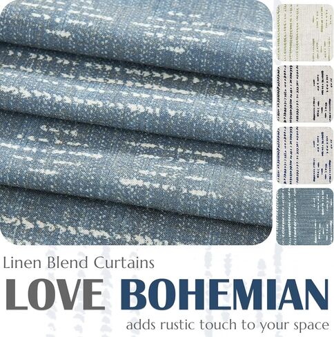 COLLACT 100% Boho Blackout Curtains for Bedroom 63 Inch Length Black on Beige Geometric Stripe Pattern Curtains for Living Room Thermal Insulated Room Darkening Drapes Grommet Window Curtains 2 Panels in Kuwait