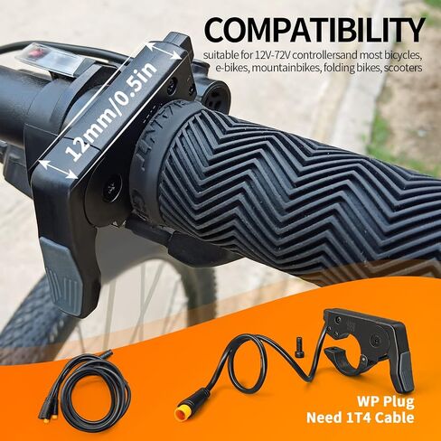 Ebike تركيب سريع الإبهام خنق متوافق اليد اليسرى / اليمنى 36V / 48V 60V / 72V محرك سكوتر كهربائي خنق لملحقات الدراجة الكهربائية in Kuwait