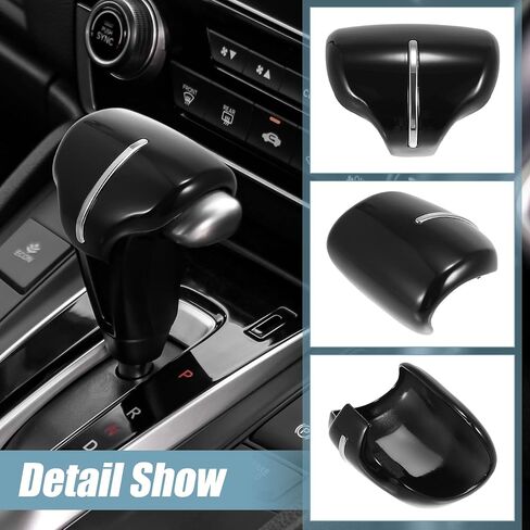 X AUTOHAUX 1 قطعة مقبض ناقل حركة السيارة غطاء ملصق رئيس غطاء الكسوة لهوندا CR-V 2017-2021 أسود فضي لهجة in Saudi Arabia