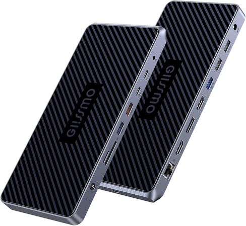 محطة إرساء USB C شاشة ثلاثية، محطة إرساء GIISSMO 15IN1 MacBook Pro لـ M1/M2، Mac، Windows، محطة إرساء الكمبيوتر المحمول شاشة مزدوجة مع HDMI*3، RJ45، 10 جيجابت في الثانية USB*4، PD، USB 3.0 * 3، سائق in Kuwait