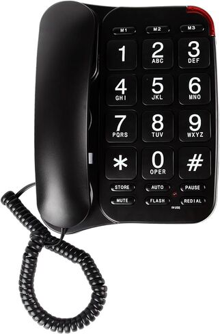 هاتف سلكي بمفتاح كبير، هاتف أرضي سلكي - خط أرضي بمكبر صوت قابل للتعديل، خط واضح كبير بزر هاتف أرضي، سلكي in Kuwait