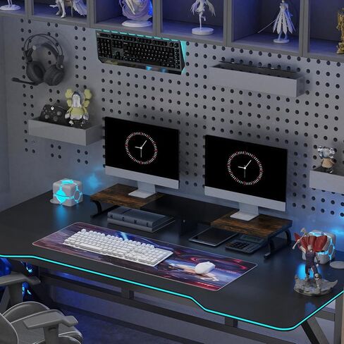 Zimilar Dual Monitor Stand Riser, Large Monitor Stand for Desk, Wood Monitor Riser with Storage for Home Office, Monitor Stands for 2 Monitors, Desktop Organizer Stand for Computer,Laptop,Printer in Kuwait