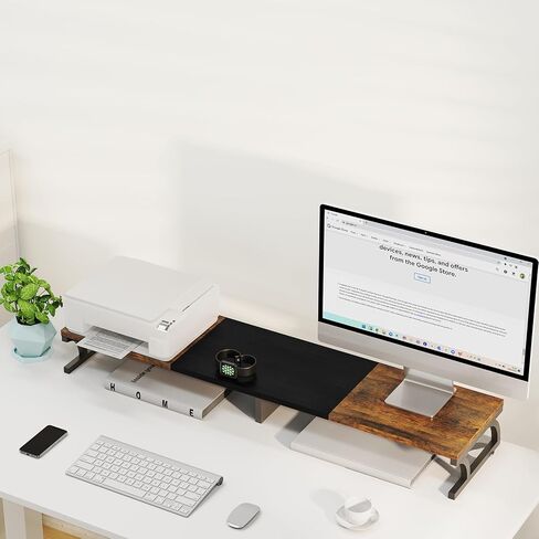 Zimilar Dual Monitor Stand Riser, Large Monitor Stand for Desk, Wood Monitor Riser with Storage for Home Office, Monitor Stands for 2 Monitors, Desktop Organizer Stand for Computer,Laptop,Printer in Kuwait