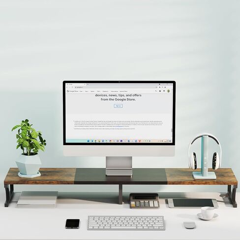 Zimilar Dual Monitor Stand Riser, Large Monitor Stand for Desk, Wood Monitor Riser with Storage for Home Office, Monitor Stands for 2 Monitors, Desktop Organizer Stand for Computer,Laptop,Printer in Kuwait