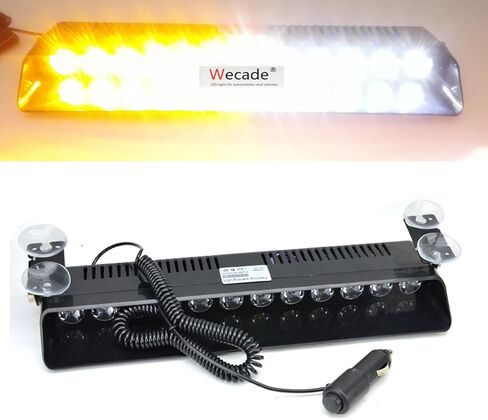 wecade® 12 واط 12 المصابيح سيارة شاحنة الطوارئ ستروب ضوء فلاش ضوء تحذير الزجاج الأمامي (أحمر / أبيض) in Saudi Arabia