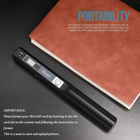ماسح ضوئي للمستندات مقاس A4 مزود ببطاقة ذاكرة سعة 16 جيجابايت محمول باليد بدقة 900 نقطة في البوصة JPG PDF وماسح ضوئي للصور in Kuwait