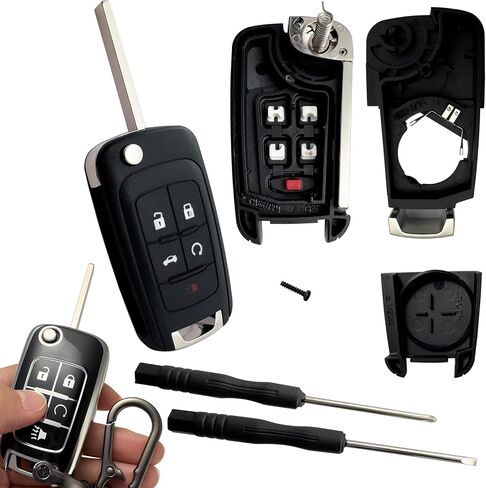 Key Fob Shell for Chevy 2014-2016 Malibu,2011-2016 Cruze,Entry Remote Key Fob with Key Cover Keychain for 2010-2019 Equinox,2012-2017 Sonic,2014-2019 Impala,SS,Camaro in Kuwait