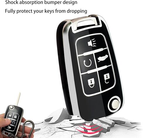 Key Fob Shell for Chevy 2014-2016 Malibu,2011-2016 Cruze,Entry Remote Key Fob with Key Cover Keychain for 2010-2019 Equinox,2012-2017 Sonic,2014-2019 Impala,SS,Camaro in Kuwait