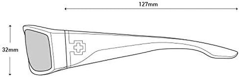 SPY Cooper XL, Rectangular Wrap Sunglasses, Color and Contrast Enhancing Lenses, Matte Black - Grey Lenses in Saudi Arabia