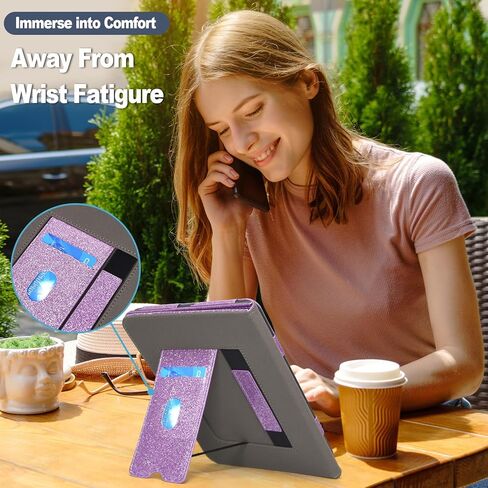 Caweet Case for Nook GlowLight 4 Plus 7.8" 2023 Release, Premium PU Leather Foldable Stand Protective Sleeve Cover with Card Slot and Hand Strap, Almond Blossom in Kuwait