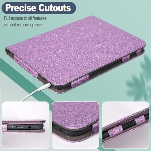 Caweet Case for Nook GlowLight 4 Plus 7.8" 2023 Release, Premium PU Leather Foldable Stand Protective Sleeve Cover with Card Slot and Hand Strap, Almond Blossom in Kuwait