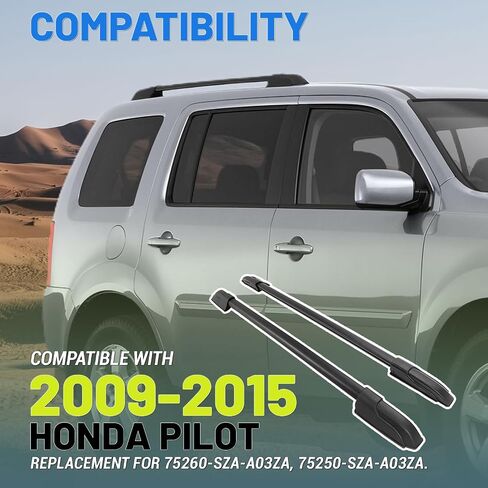 kuafu سقف الرف القضبان الجانبية متوافق مع 2009-2015 هوندا الطيار استبدال ل75260-sza-a03za 75250-sza-a03za عبر القضبان سقف أعلى الأمتعة رف ناقلات البضائع الجانبية القضبان in Saudi Arabia