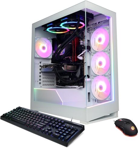 كمبيوتر CyberPowerPC Gamer Supreme Liquid Cool للألعاب، AMD Ryzen 9 7900X 4.7 جيجا هرتز، GeForce RTX 4070 Super 12 جيجا، 64 جيجا DDR5، 2 تيرابايت PCIe Gen4 SSD، جاهز للواي فاي ونظام التشغيل Windows 11 Home (SLC8390A2) in Saudi Arabia