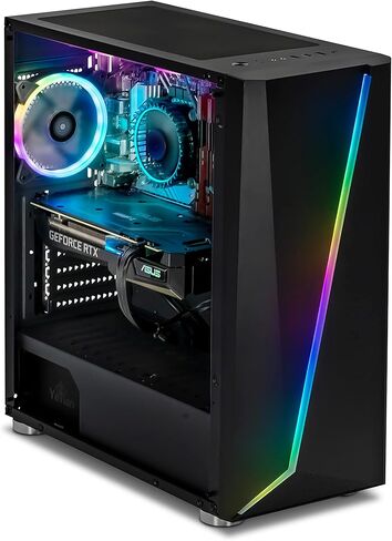 كمبيوتر الألعاب YEYIAN Kunai - Intel الجيل الثاني عشر i5-12400F GeForce RTX 3060 Ti Gaming PC Desktop، 1 تيرابايت NVMe SSD، 16 جيجابايت DDR4 3200 ميجاهرتز RAM، Win 11 Home، USB-C 3.2، WiFi 6، 650 واط PSU، 3 مراوح ARGB in Kuwait