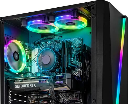 كمبيوتر الألعاب YEYIAN Kunai - Intel الجيل الثاني عشر i5-12400F GeForce RTX 3060 Ti Gaming PC Desktop، 1 تيرابايت NVMe SSD، 16 جيجابايت DDR4 3200 ميجاهرتز RAM، Win 11 Home، USB-C 3.2، WiFi 6، 650 واط PSU، 3 مراوح ARGB in Kuwait