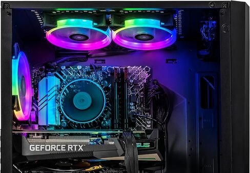 كمبيوتر الألعاب YEYIAN Kunai - Intel الجيل الثاني عشر i5-12400F GeForce RTX 3060 Ti Gaming PC Desktop، 1 تيرابايت NVMe SSD، 16 جيجابايت DDR4 3200 ميجاهرتز RAM، Win 11 Home، USB-C 3.2، WiFi 6، 650 واط PSU، 3 مراوح ARGB in Kuwait