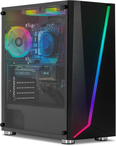 كمبيوتر الألعاب YEYIAN Kunai - Intel الجيل الثاني عشر i5-12400F GeForce RTX 3060 Ti Gaming PC Desktop، 1 تيرابايت NVMe SSD، 16 جيجابايت DDR4 3200 ميجاهرتز RAM، Win 11 Home، USB-C 3.2، WiFi 6، 650 واط PSU، 3 مراوح ARGB in Kuwait