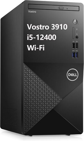كمبيوتر مكتبي للأعمال Dell Vostro 3910 Tower، وحدة المعالجة المركزية Intel Hexa-Core i5-12400 (Beat i7-11700)، ذاكرة وصول عشوائي DDR4 سعة 16 جيجابايت، محرك أقراص PCIe SSD بسعة 512 جيجابايت، DVDRW، WiFi 5، بلوتوث 5.0، لوحة مفاتيح وماوس، Windows 11 Pro، Tic in Kuwait