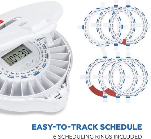 XL Premium Automatic Pill Dispenser - Large 28-Day Electronic Medication Organizer, Key Lock Box, 9 Alarms - Voice Record, Automatic Pill Dispenser for Eldelry with Alarm, FSA/HSA Eligible in Saudi Arabia