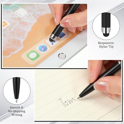30 قطعة من الأقلام المطرزة مع أطراف قلم بلاستيكية مطرزة DIY Stylus 2 في 1، قلم متعدد الوظائف للمطاط الذي يعمل باللمس قلم حبر جاف للكتابة اليدوية 1.0 مم، حبر أسود، لوازم مكتبية (ملونة) in Kuwait