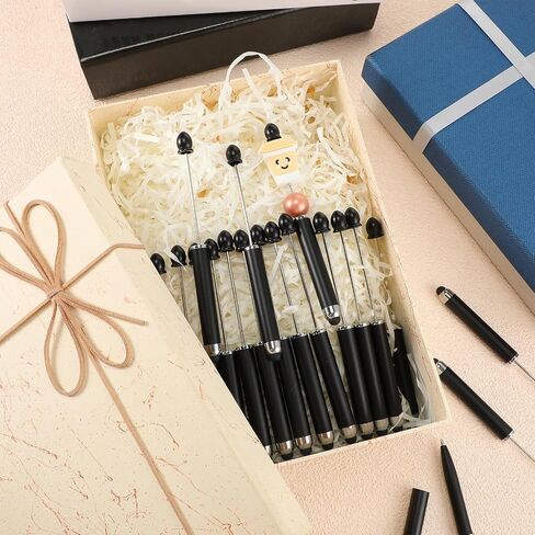 30 قطعة من الأقلام المطرزة مع أطراف قلم بلاستيكية مطرزة DIY Stylus 2 في 1، قلم متعدد الوظائف للمطاط الذي يعمل باللمس قلم حبر جاف للكتابة اليدوية 1.0 مم، حبر أسود، لوازم مكتبية (ملونة) in Kuwait