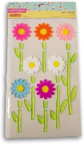 Flower Gel Window Clings - 37 Pieces - 9.75 Inch Sheet in Saudi Arabia
