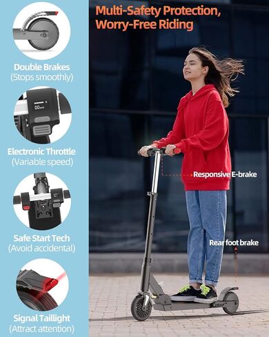 Electric Scooter for Kids Ages 6-16, 150W Motor Up to 11 Mph & 8 Miles, LCD Display, 3 Adjustable Speeds & Heights, Foldable Kids Electric Scooter with Double Braking, Max 165lbs in Saudi Arabia