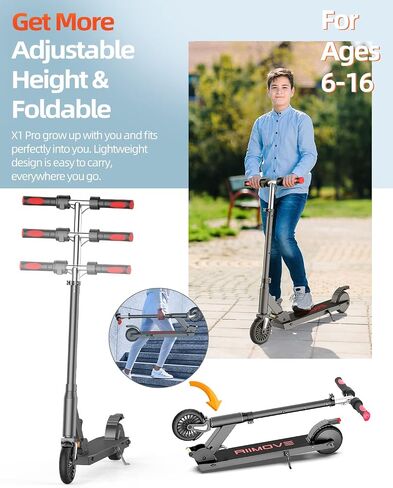Electric Scooter for Kids Ages 6-16, 150W Motor Up to 11 Mph & 8 Miles, LCD Display, 3 Adjustable Speeds & Heights, Foldable Kids Electric Scooter with Double Braking, Max 165lbs in Saudi Arabia