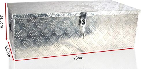صندوق أدوات ألومنيوم لتخزين المقطورة للشاحنة 76x33.5x24.5 سم، فضي in Saudi Arabia