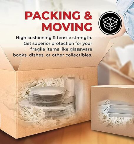 100 حزمة من أوراق ورق التغليف الكبيرة لورق الصحف للنقل والشحن وحشو الصناديق وتغليف وحماية العناصر الهشة (كبيرة - 100 ورقة) in Kuwait