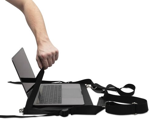 Laptop Harness - Walking Desk-Hands Free Portable Wearable Desk with Adjustable Straps for up to 16" Laptop, MacBook, Notebook- Complete with Microfiber Cloth in Saudi Arabia