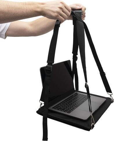 Laptop Harness - Walking Desk-Hands Free Portable Wearable Desk with Adjustable Straps for up to 16" Laptop, MacBook, Notebook- Complete with Microfiber Cloth in Saudi Arabia