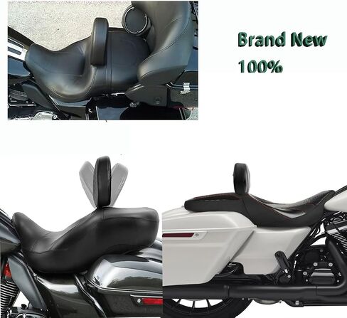 مسند ظهر MoKitDora Touring Driver Rider مسند ظهر من البولي يوريثان لدراجة Harley Electra Glide Ultra Classic Tri-Glide، أسود in Kuwait