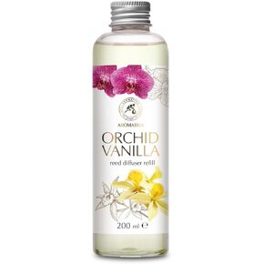 AROMATIKA Reed Diffuser Refill Orchid-Vanilla 6.8Fl Oz - Long Lasting Home Fragrance - Room Diffuser Refill - Floral Scent