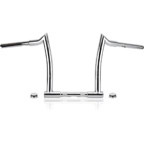 10'' Rise Chrome Ape Hangers Chizeled bar Wire Easily Handlebar with Shield Plugs Perfect for Harley Dyna Softail Sportster XL 883 1200 & 1994-2022 Road King & 1998-2013 Road Glide