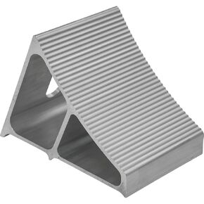 Buyers Products WC7118A Aluminum Wheel Chock with Ribbed Slope, 6 x 8.75 x 5.86 Inch, Added Security for Chocking Semi-Trailers and Trucks, Ideal for Snow and Ice Conditions