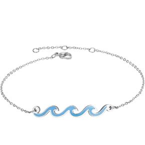 Wave Anklet for Women Gold Silver Plated Beach Ankle Bracelets Ocean Wave Boho Anklets Adjustable Summer Foot Jewelry for Women Birthday Gifts
